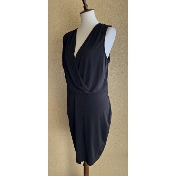 Nasty Gal Black Jersey One Sleeve Plunging Wrap Dress Size XL - Picture 7 of 10